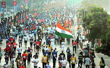 Marathon runners in India